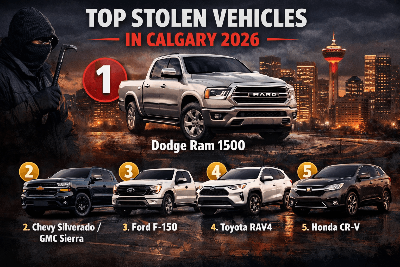 Top Stolen Vehicles in Calgary 2026